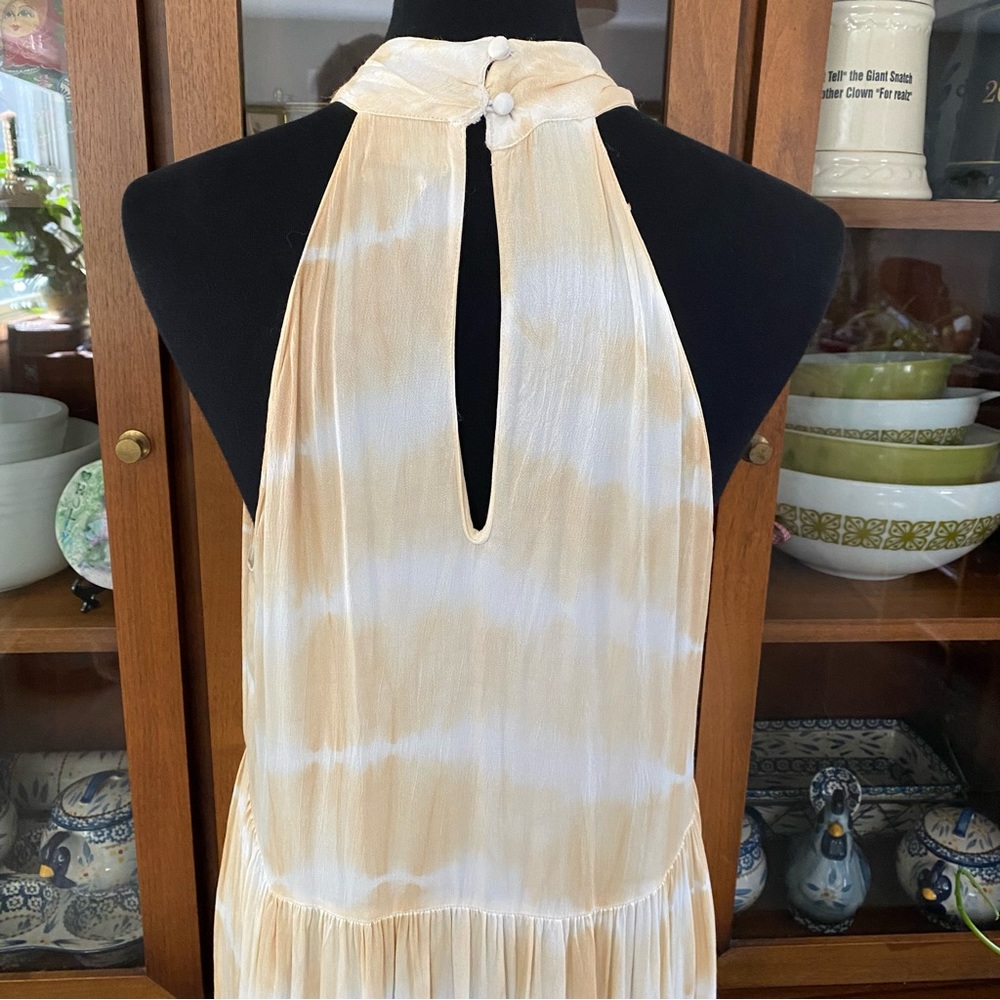 SAYLOR Amaranth Striped Tie-Dye Tiered Maxi Dress - Picture 7 of 11